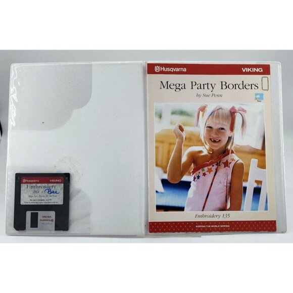 Mega Party Borders Embroidery Designs Disk 135 for  Husqvarna Viking Designer 1 - Picture 3 of 4